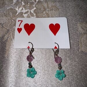 925 Sterling Silver beach flower earrings